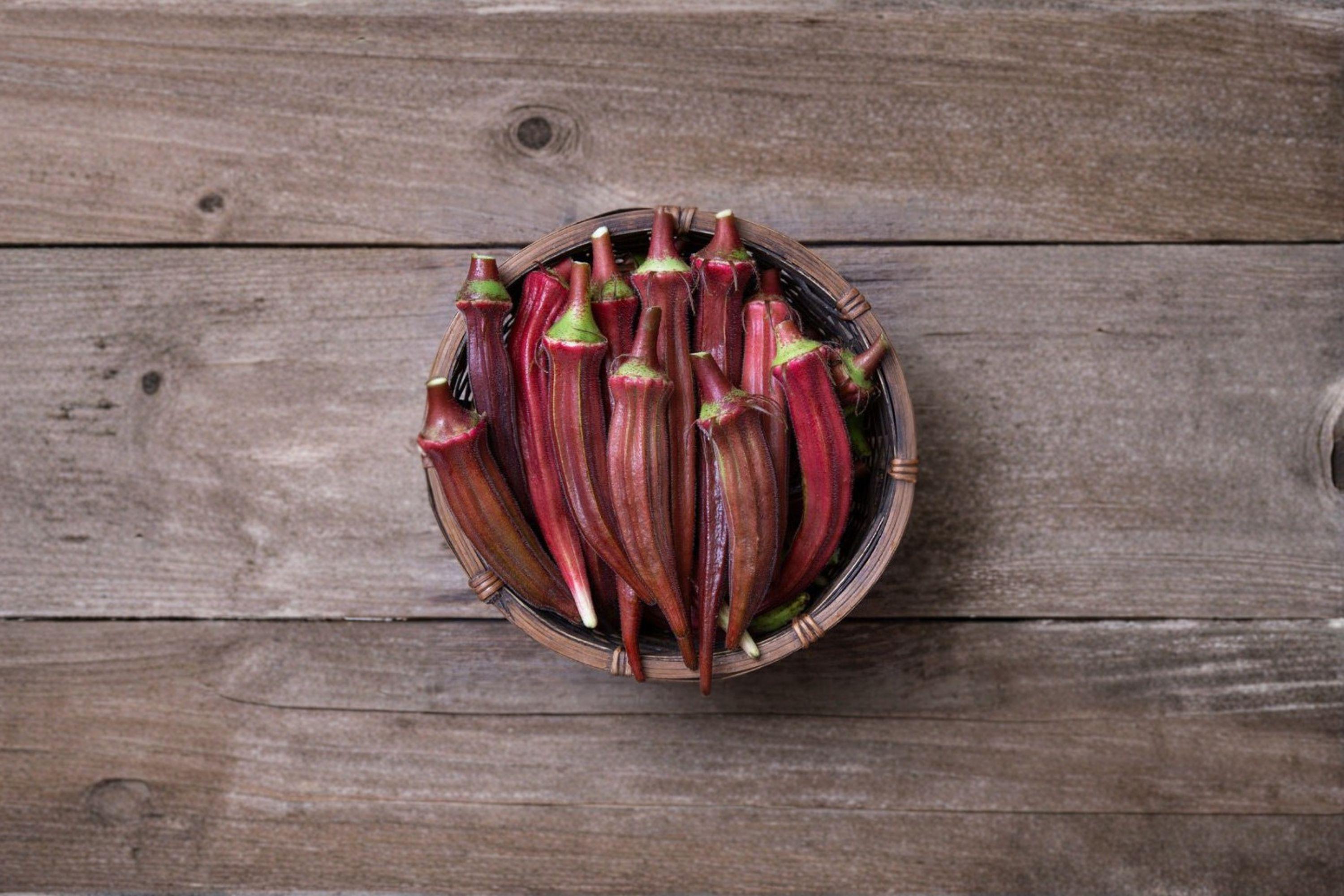 Okra – Red Burgundy 15 Seeds | Striking Red Pods | Heirloom Okra | Ornamental & Edible