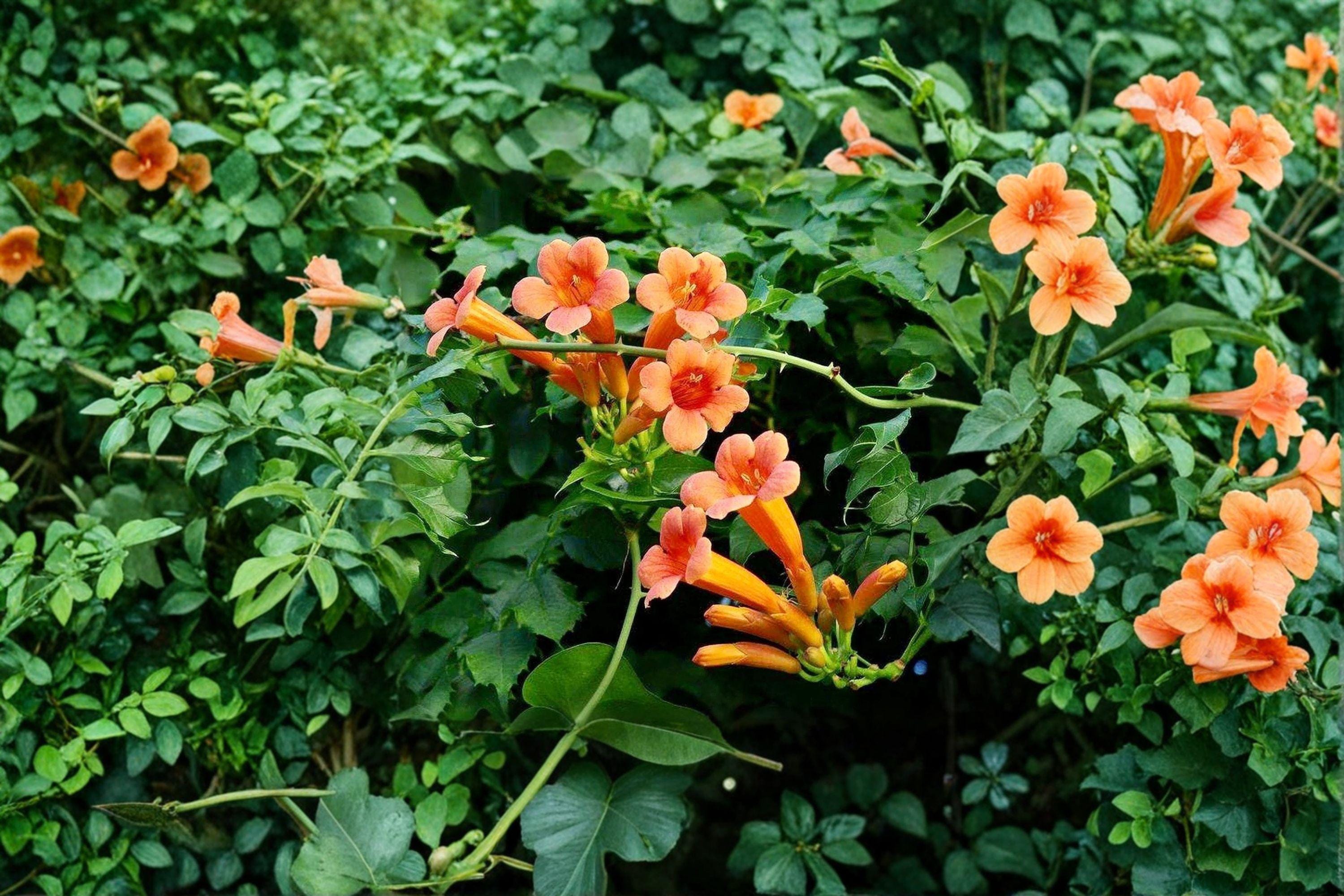 Trumpet Creeper Vine Seeds – Bright Orange Summer Flowers, Easy Grow Climber (30 Seeds)