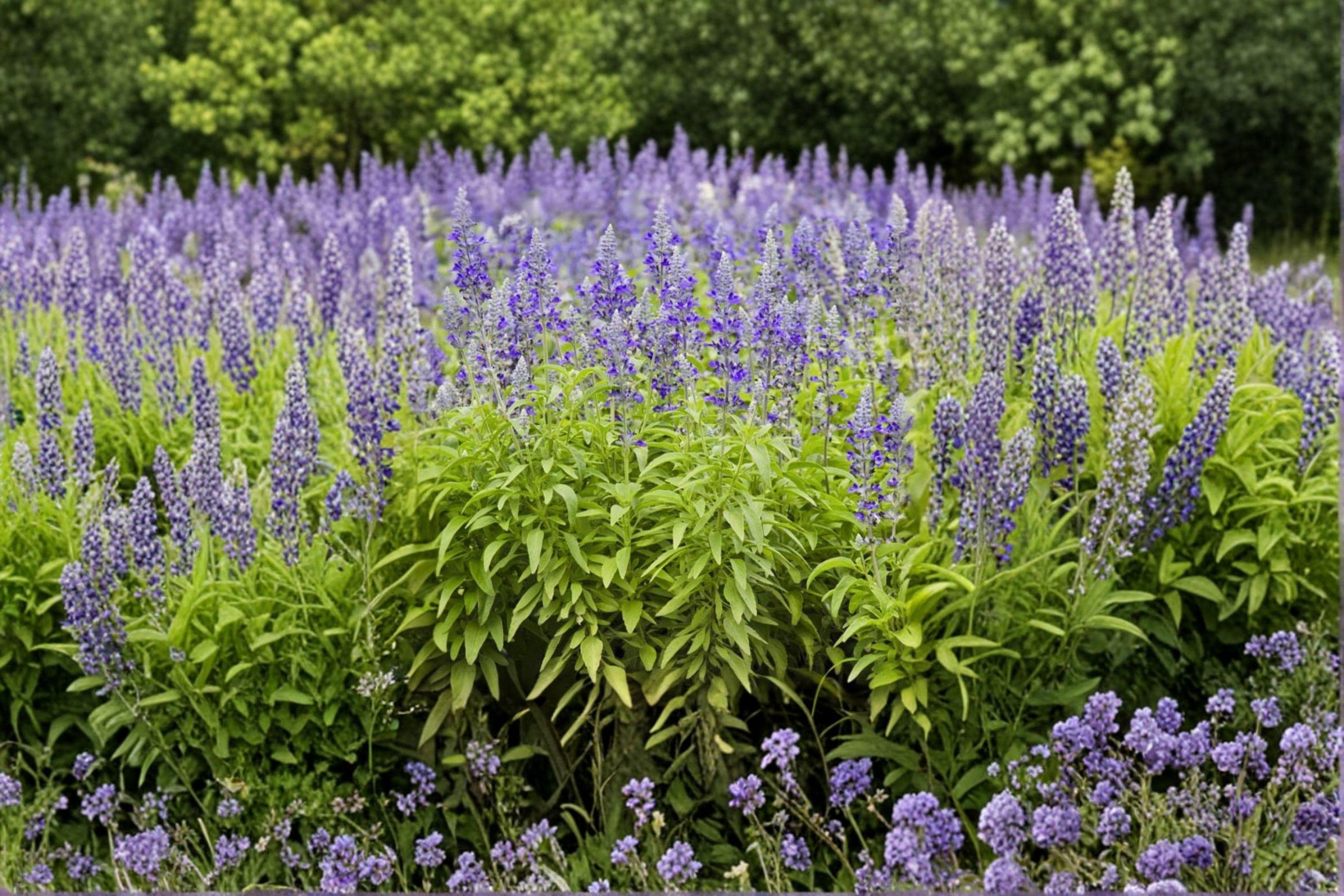 Blue Sage – Salvia farinacea, Native Perennial (Warm Climates) | Long Bloom Season (100 Seeds)