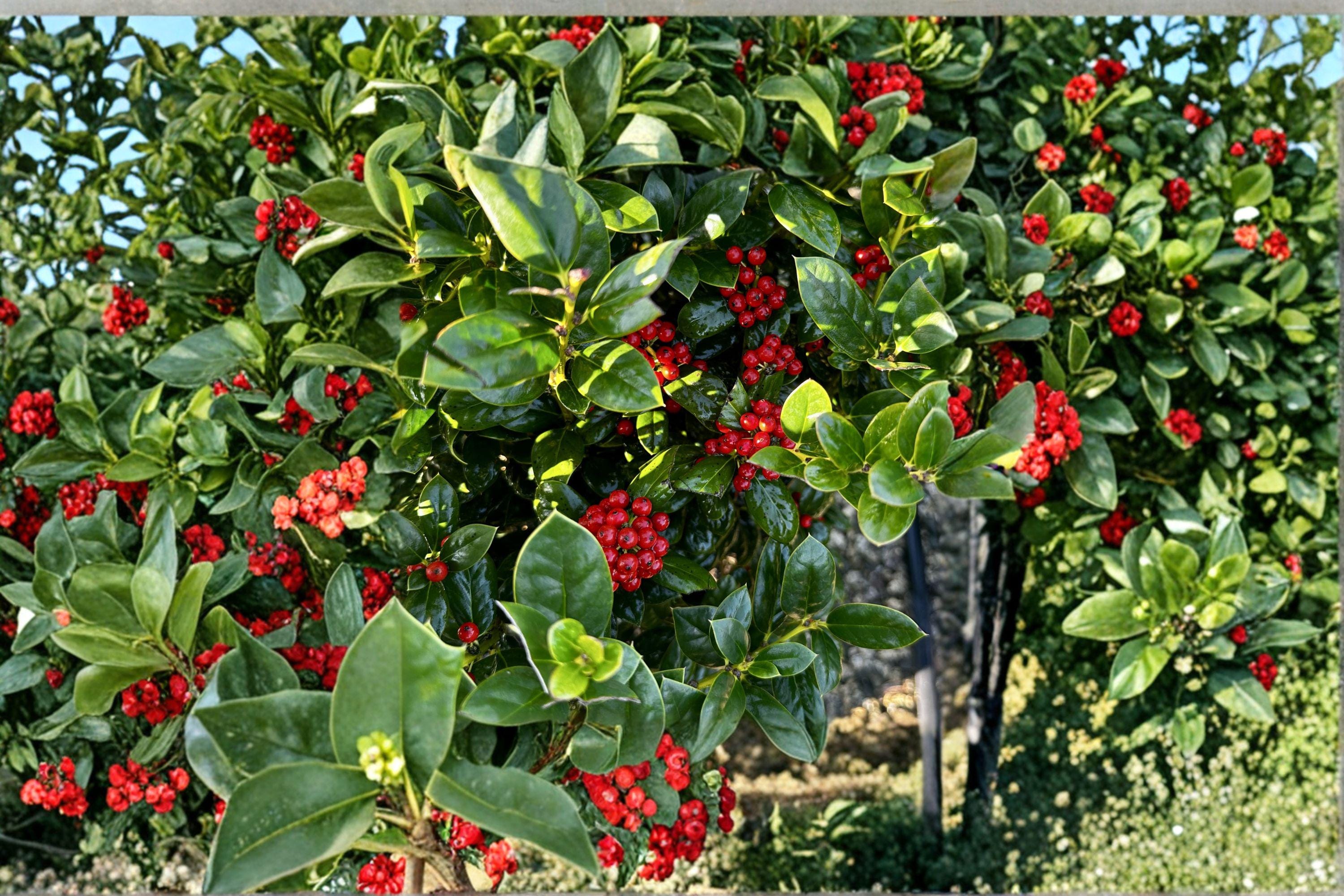 Ilex cornuta – Chinese Holly 25 Seeds | Evergreen Holly | Glossy Spiny Leaves | Red Winter Berries