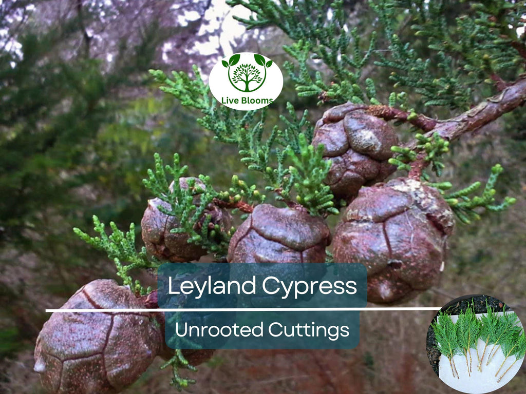 35 Fresh SC Leyland Cypress (x Cupressocyparis leylandii) 6-8" Unrooted Cuttings for Privacy Screen, Fast-Growing Evergreen