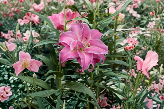 Lilium O 'Lotus Wonder' | Double Oriental Lily Bulb | Pink & White Lily | Pollen Free Perennial Flower | Bareroot Lily | Cut Flower Garden