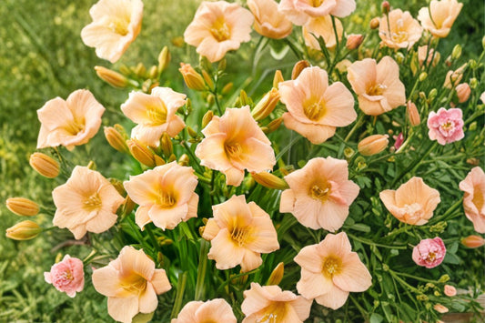 Hemerocallis 'Mini Pearl' | Peach Reblooming Daylily | Dwarf Daylily | Live Perennial | Bareroot or Potted | Fall 2026 Pre-Order