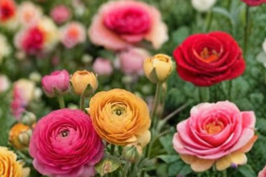 5 Jumbo Aviv Mixed Ranunculus Corms | Persian Buttercup Bulbs | Mixed Spring Flowers | Cut Flower Garden | Hardy Planting