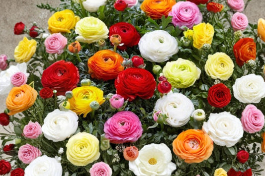 10 Jumbo Aviv Mixed Ranunculus Corms | Persian Buttercup Bulbs | Mixed Spring Flowers | Cut Flower Garden | Ready to Plant