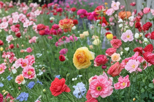 7 Ranunculus Aviv Mixed Healthy Corms -Vibrant Mixed Blooms Add Beauty to Your Garden - Loves Butterflies and Resists Critters