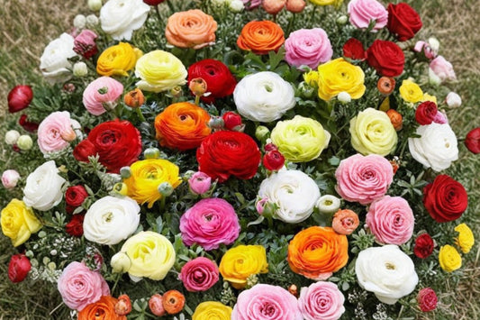 7 Jumbo Aviv Mixed Ranunculus Corms | Persian Buttercup Bulbs | Vibrant Spring Flowers | Cut Flower Garden | Ready to Plant