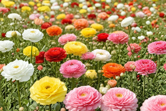 10 Mixed Color Ranunculus Corms, Healthy Flower Bulbs, Spring Blooming Flowers, Deer Resistant, Butterfly Garden, Cut Flower Garden, Cottage Garden