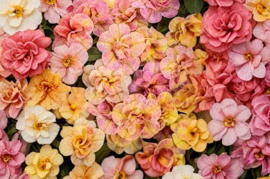Proven Winners Superbells Magic Double Grapefruit Calibrachoa Live Plant, 4 Inch Pot, Double Pink & Yellow Blooms