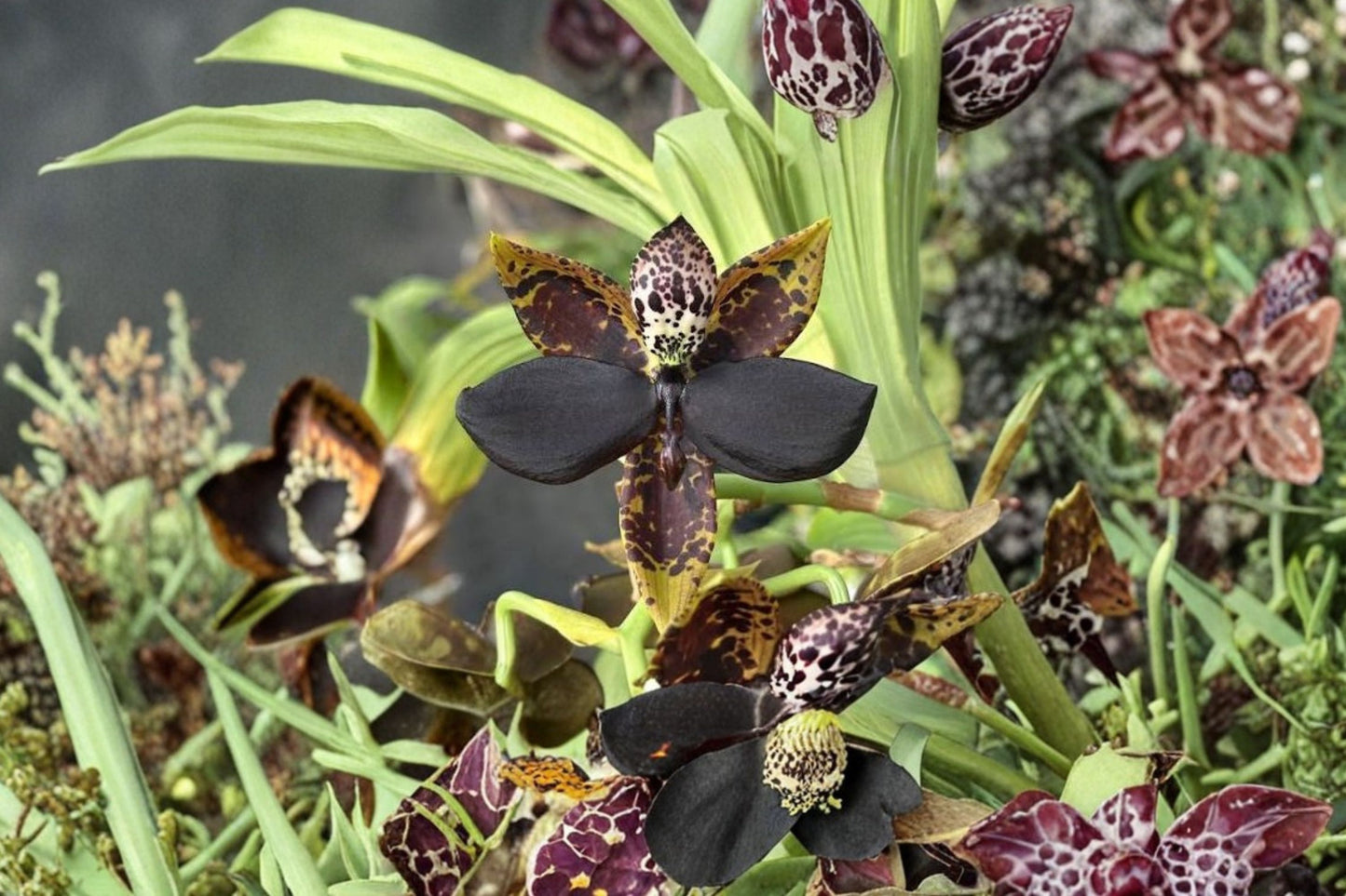 Cyc. Richard Brandon × The Grinch 'Black Wings' Live Mature Orchid, Catasetum, Rare Hybrid Orchid