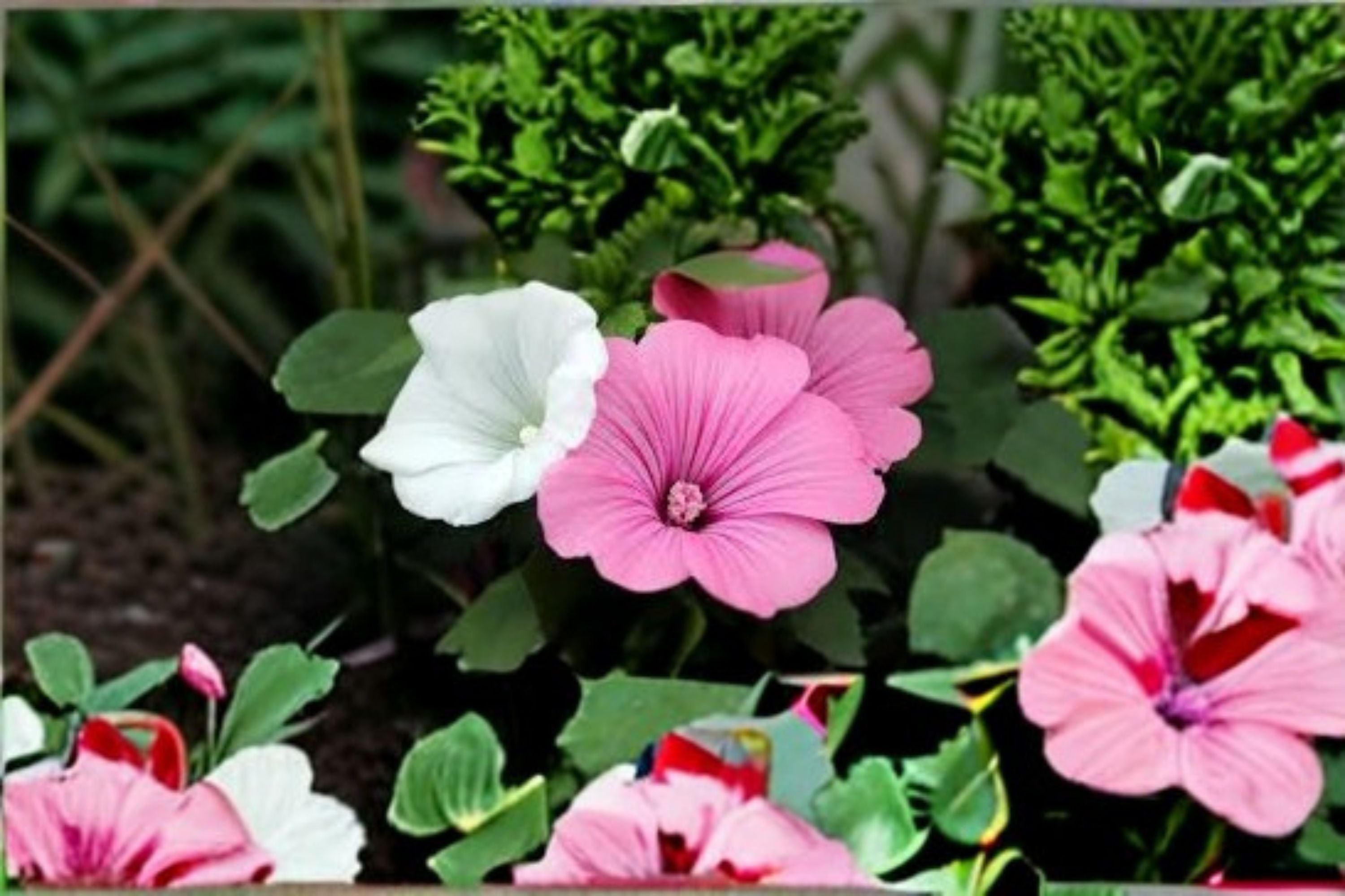 Dwarf Rose Mallow Mix Seeds Lavatera Trimestris Colorful Annual Flower Compact Garden Plant Bedding Border Blooms 40 Seeds