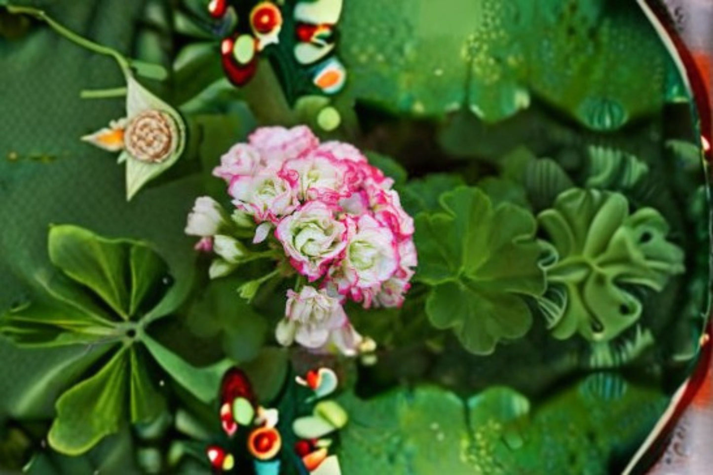 Apple Blossom Rosebud Geranium Live Plant – 4 Inch Pot – Pelargonium 'Apple Blossom Rosebud'