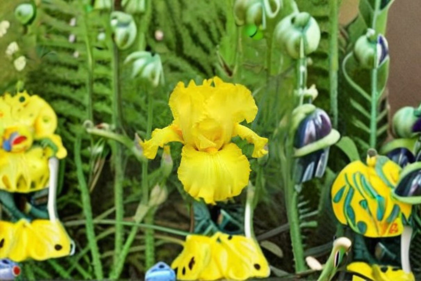 Picasso Moon Iris Live Plant – Lemon Yellow Bearded Iris