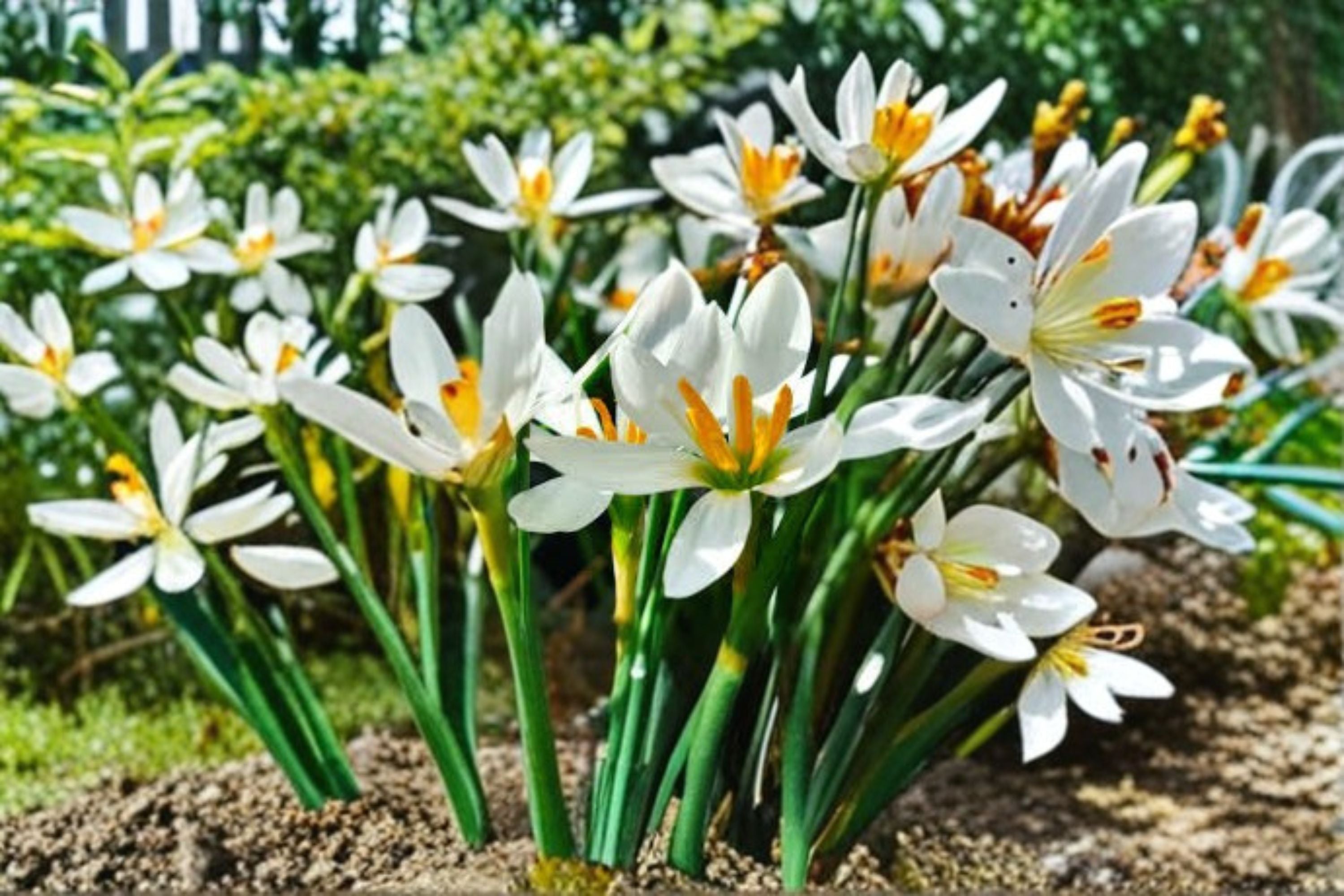 White Rain Lily 5 Bulbs – Zephyranthes candida Lily Bulbs