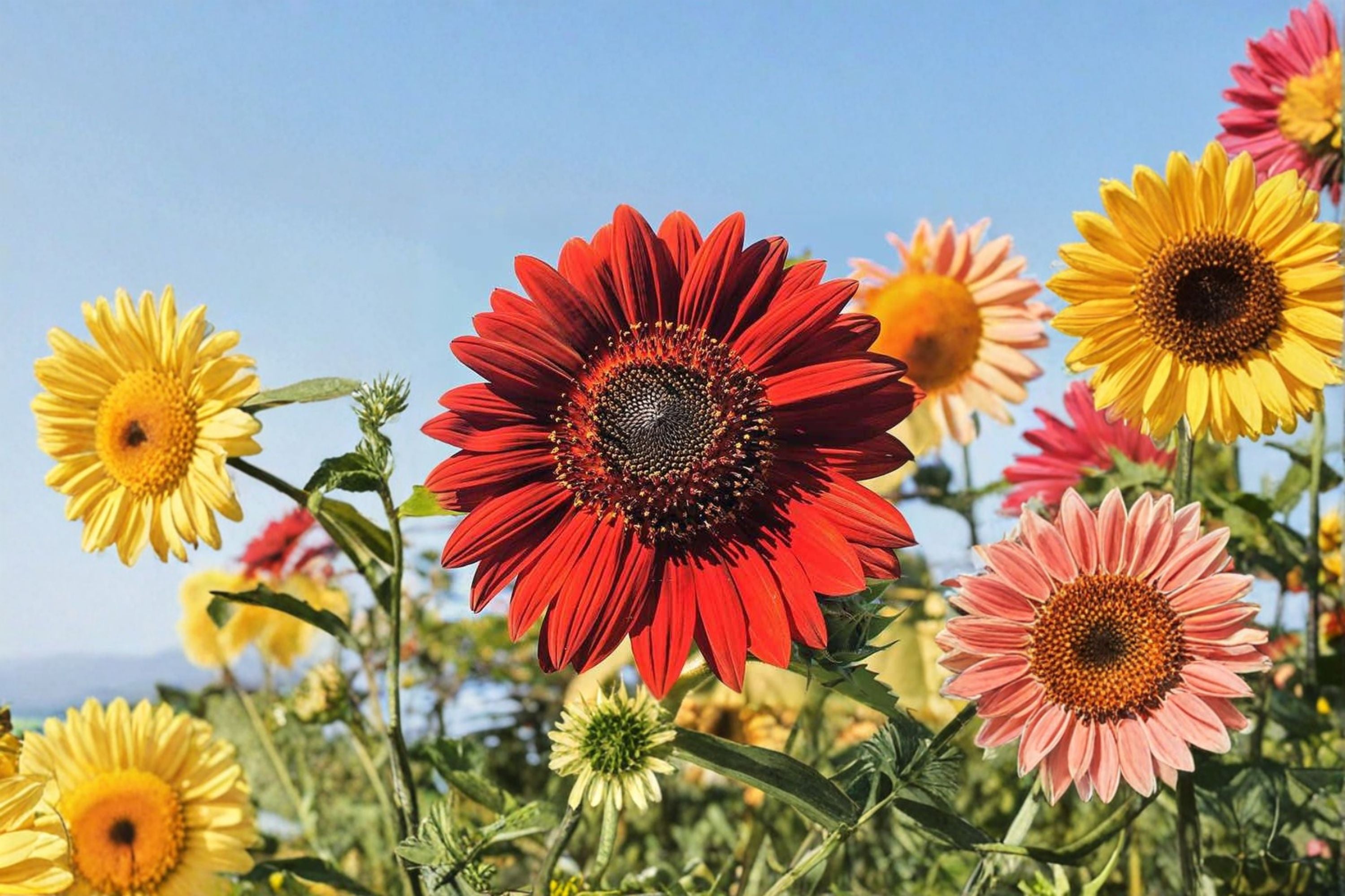 Velvet Queen Sunflower Seeds Helianthus Annuus Deep Red Burgundy Bloom Tall Garden Plant Pollinator Friendly 15 Seeds