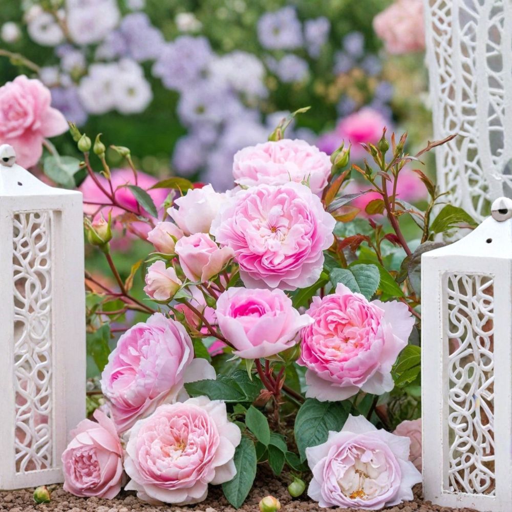 Miniature Showcase Heirloom Pink Rose Bush – Live Bare Root Plant | 12 Inches Tall | Fragrant Flowering Rose | Compact Garden & Patio Favorite