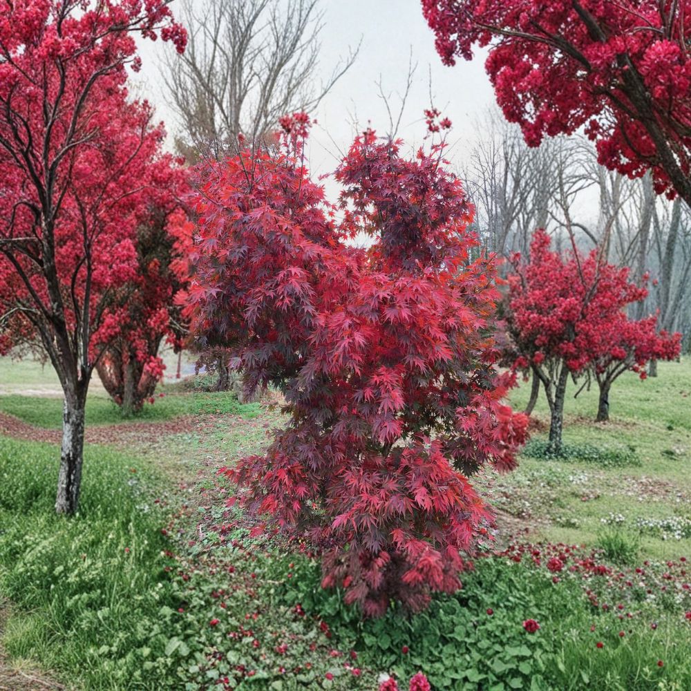 Acer ‘Red Dawn’ Japanese Maple – Full Moon Hybrid Maple Live Tree | 25–30 Inches Tall | Four-Season Color | #3 Container Size