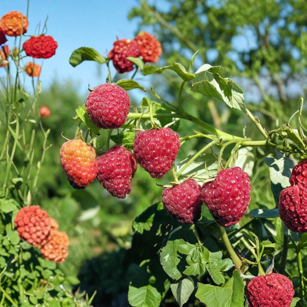 Autumn Britten Raspberry – Live Rooted Everbearing Red Raspberry | Large Sweet Berry Plant | Zones 3–9