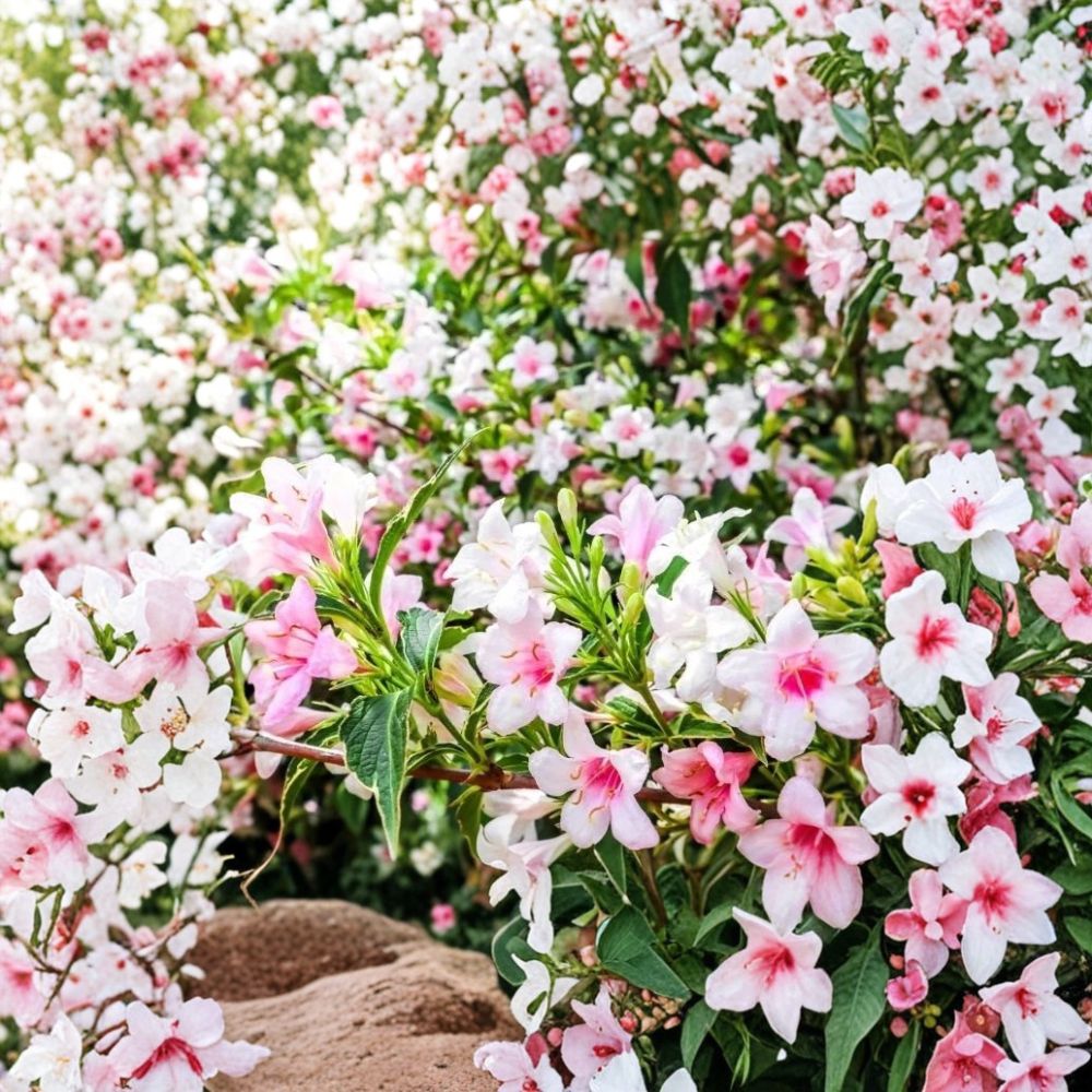 Variegated Weigela Shrub – Weigela florida 'Variegata' Live Bare Root | 12–24 Inches Tall | Pink Flowering Shrub | Hummingbird Friendly | Easy to Grow