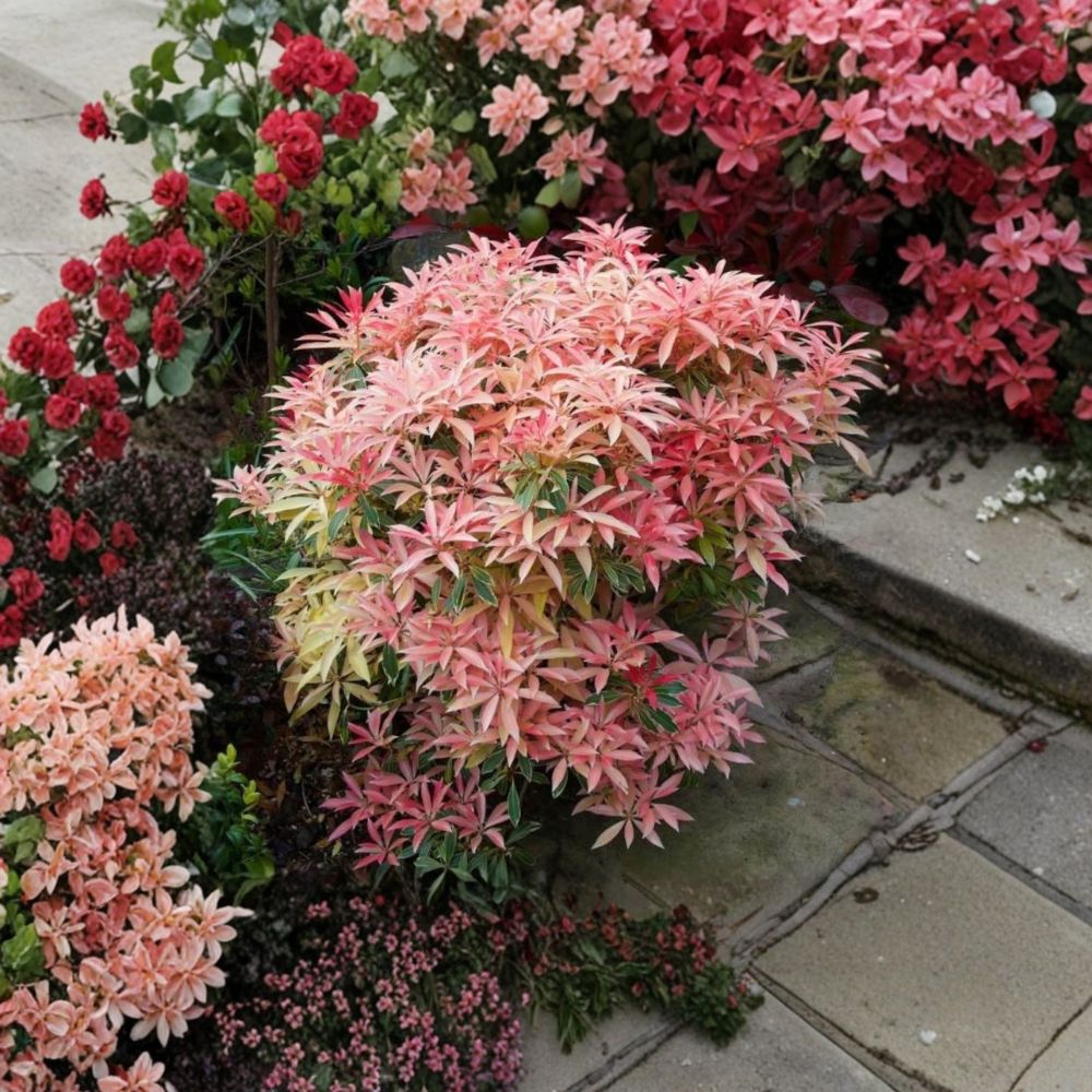 Pieris ‘Flaming Silver’ – Variegated Japanese Andromeda | Evergreen Shrub With Red New Growth | #1 Container Plant