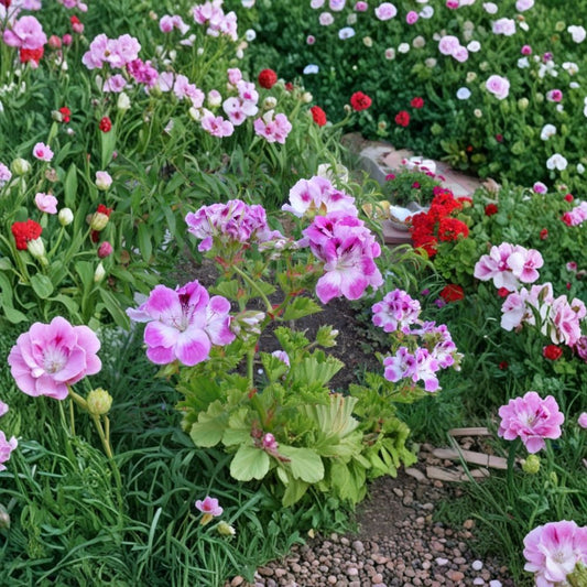 Purple & White Regal Geranium Cuttings – Fancy Pelargonium | 2 Live 6 Inch Cuttings | Orchid-Like Blooms | Patio & Container Plant | Easy to Root