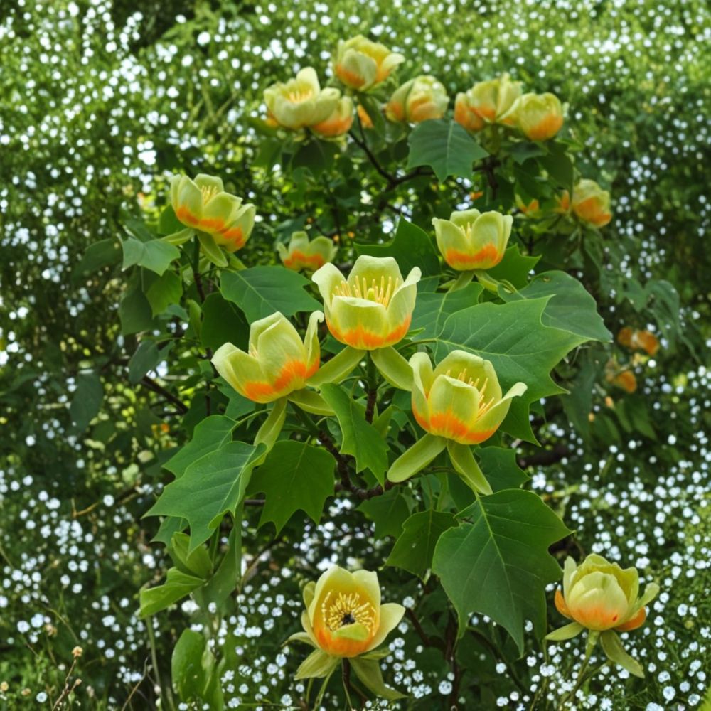 Tulip Tree – Liriodendron tulipifera Live Plant | 6–10 Inches Tall | 1 Quart Pot | Native Shade Tree | Fast Growing Landscape Tree