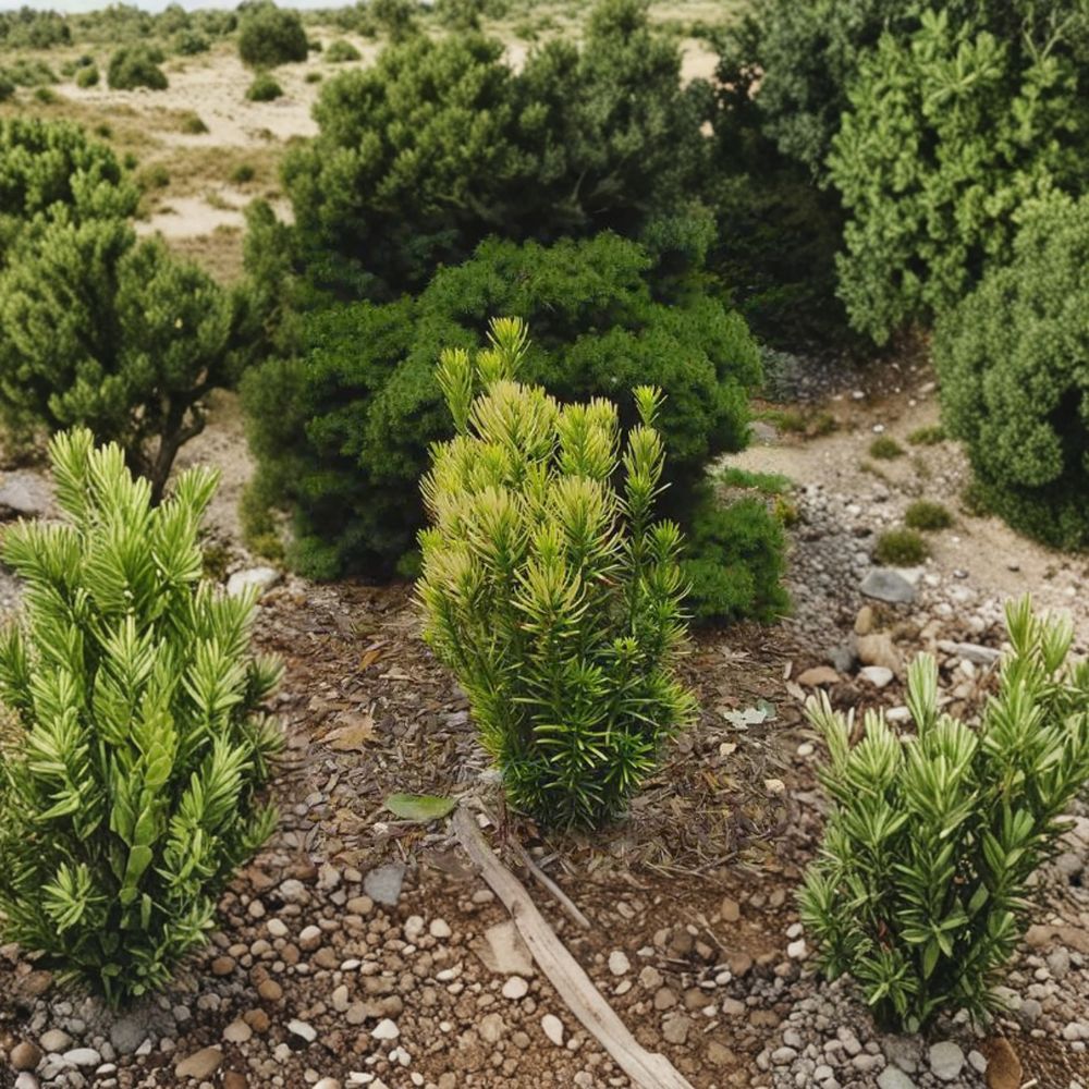 Cephalotaxus harringtonia ‘Korean Gold’ – Golden Plum Yew | Columnar Evergreen Shrub | Deer Resistant | 6" Container Plant