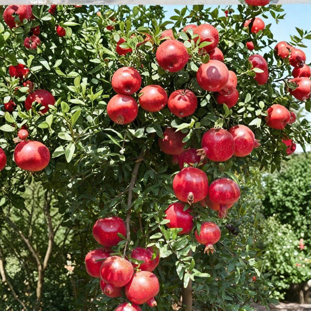 Cold Hardy Soft Seed Pomegranate Tree – Punica granatum Live Plant | Includes Nursery Pot Sweet Red Fruit Tree | Ornamental Flowering Pomegranate | 红如意石榴