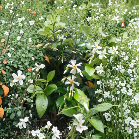 Asian Star Jasmine Live Plants – Trachelospermum asiaticum | Lot of 6 Vines | Fragrant Climbing Ground Cover | Evergreen Garden Plant