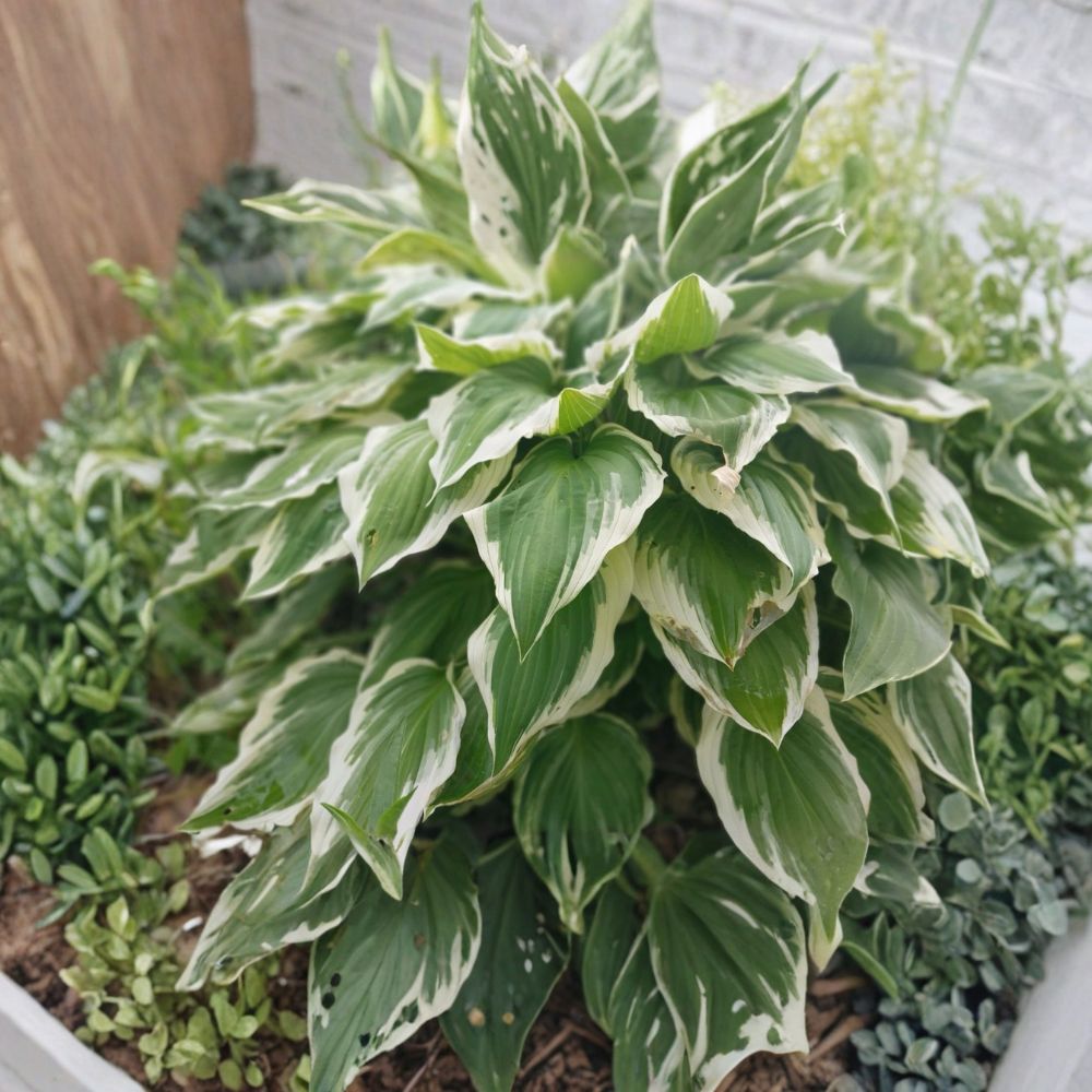 Hosta 'Patriot' – Hosta Live Bare Root | Variegated Green & White Foliage | Medium to Large Shade Perennial | Easy to Grow