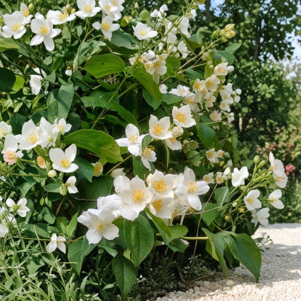 Mock Orange Live Plant | 1 Gallon Pot | Philadelphus Fragrant Flowering Shrub | White Blooms | Easy to Grow