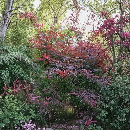 Acer palmatum ‘Hubbs Red Willow’ – Bamboo Leaf Japanese Maple | Red Linearilobum Maple | #3 Container | 20–30" Tall
