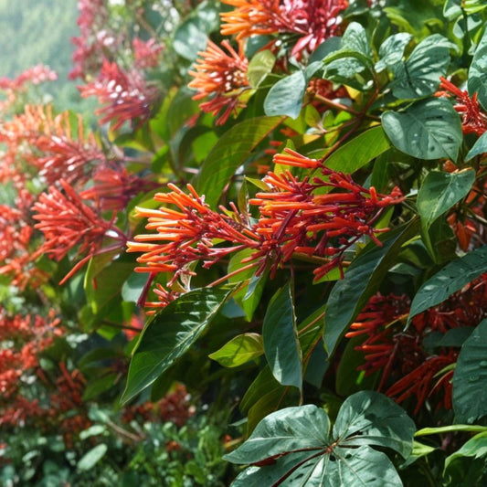 Mexican Firebush – Hamelia patens Live Starter Plants | Set of 2 | 4–6 Inches Tall | Bare Root with Soil Ball | Hummingbird Favorite
