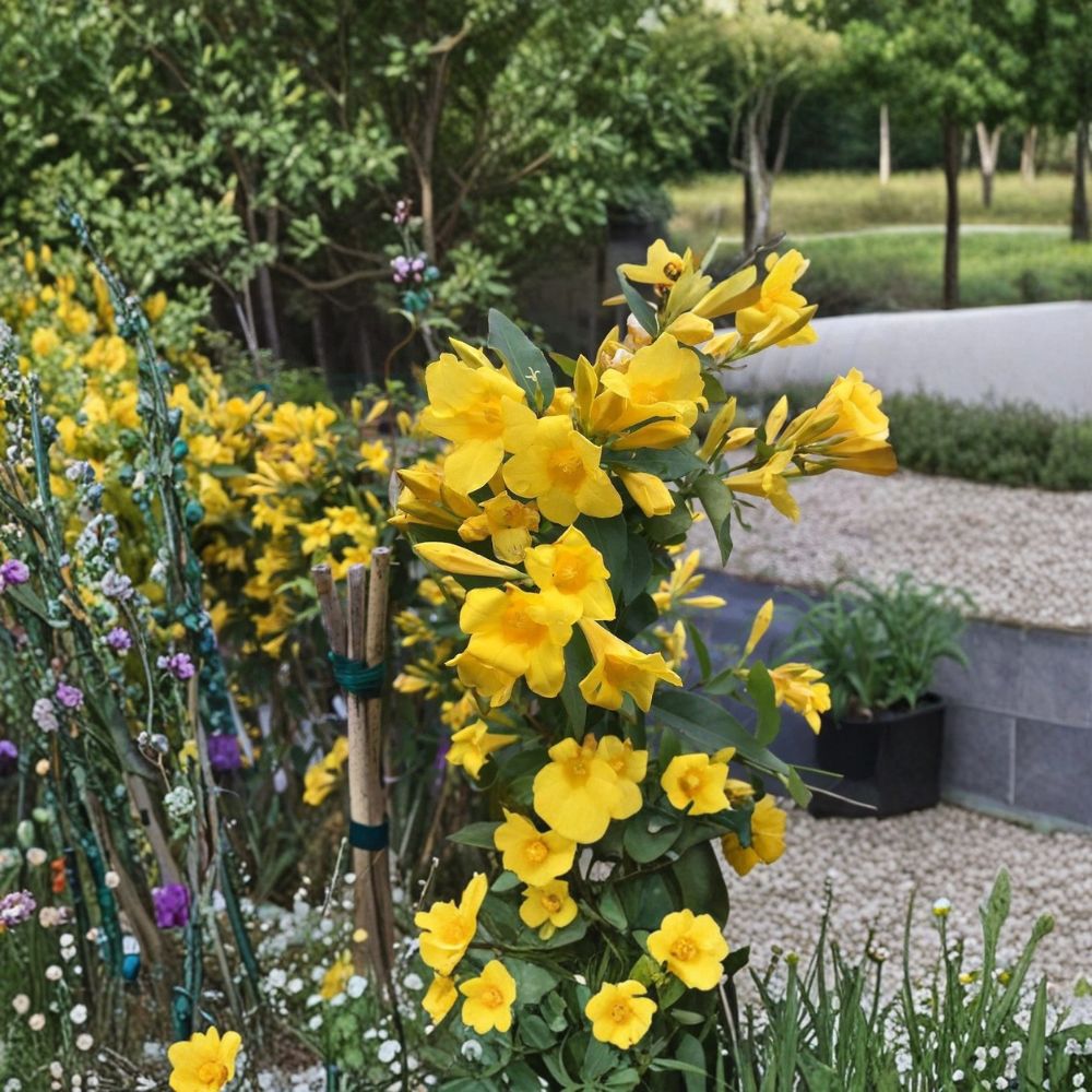 Carolina Jessamine Plants – Gelsemium sempervirens | 15 Live Vines in 3.5" Pots | Yellow Jasmine Climbing Vine | Outdoor Garden