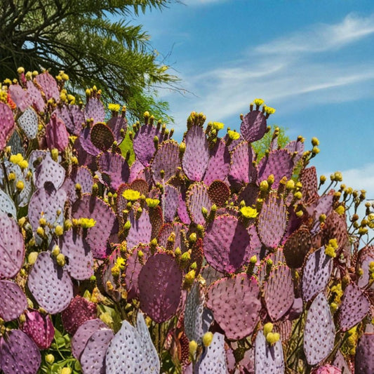 Purple Prickly Pear Cactus – Opuntia Live Plant | 5–8 Inches Tall | Includes Nursery Pot | Hardy Ornamental & Edible | Easy to Grow