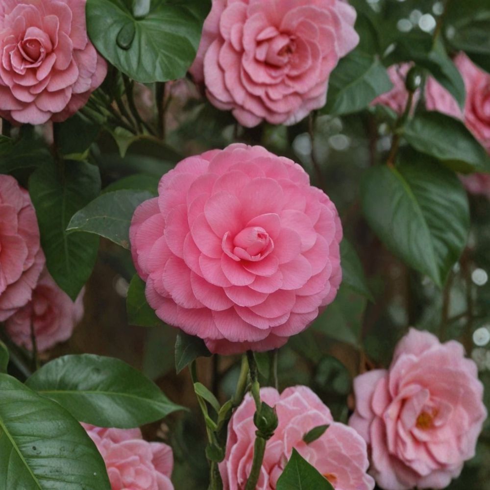 Pink Perfection Camellia Japonica – Camellia japonica Live Starter Plant | Ships Without Pot | Evergreen Flowering Shrub | Pale Pink Double Blooms | Easy to Grow