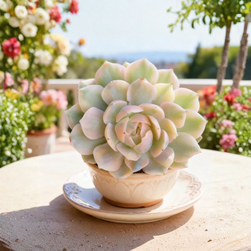 Echeveria Onslow Variegated – Rare Live Succulent | Bare Root | Easy Care Houseplant | Collector's Succulent