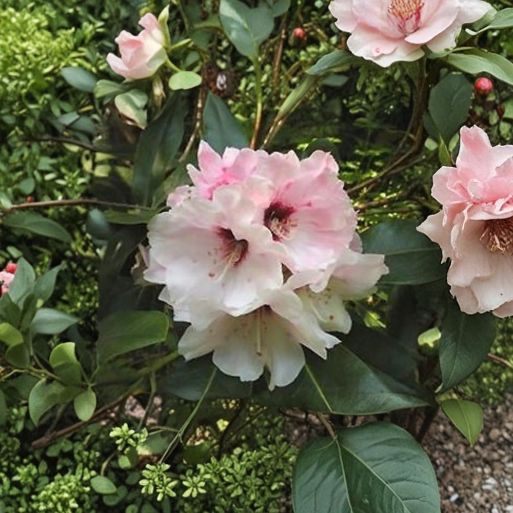 Rhododendron ‘Bronze Wing’ Live Evergreen Shrub | White & Pink Blooms | Bronze Foliage Dwarf Rhododendron | #2 Container Grown