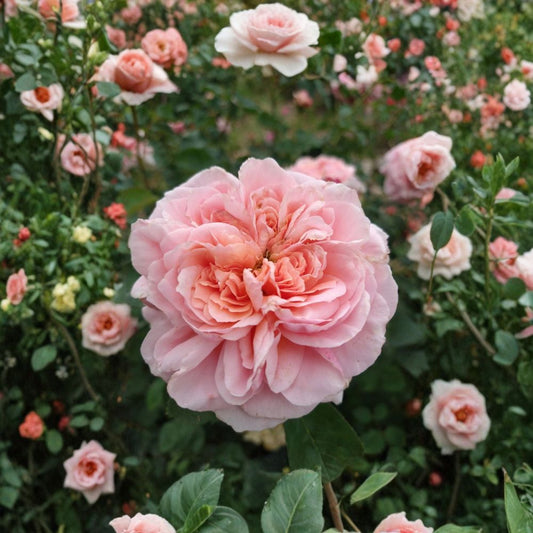 AUSap English Rose – Live Own Root Plant | 6 Inch Deep Pot | Fragrant Double Blooms | English Shrub Rose | Easy to Grow