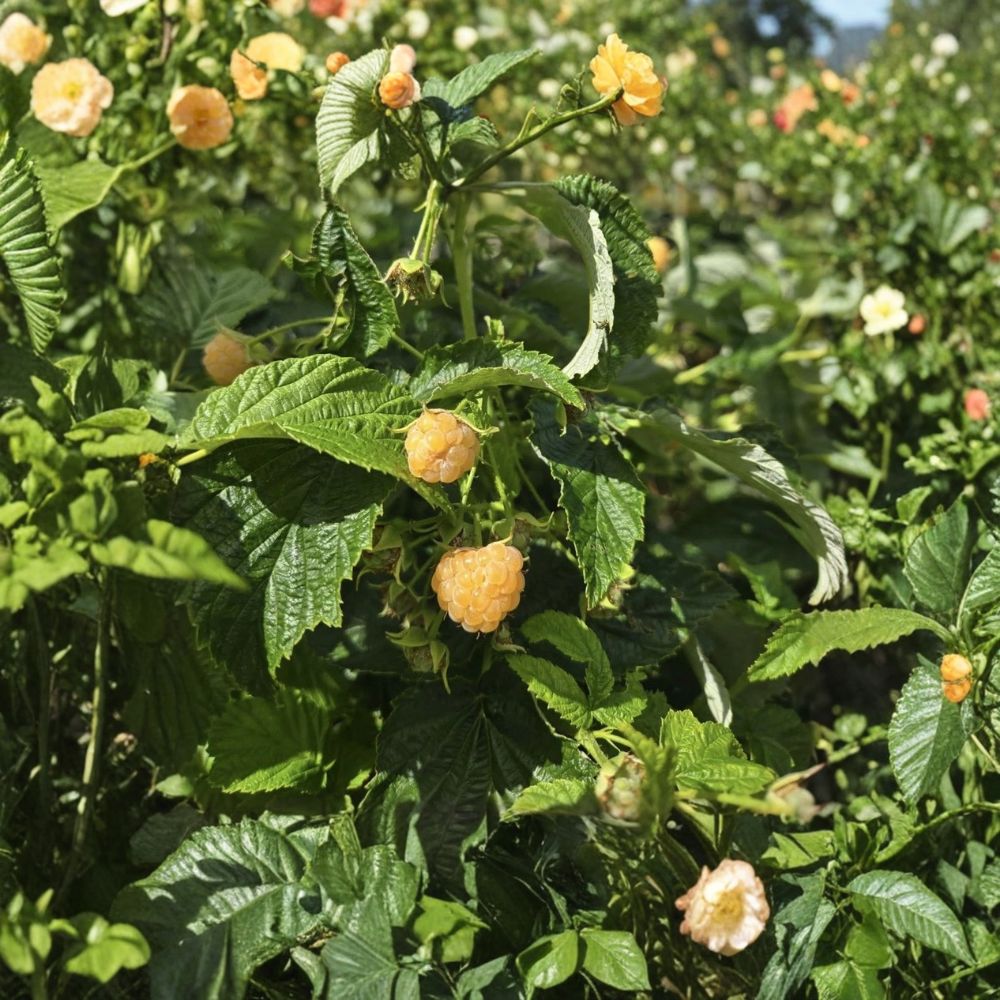 Fall Gold Everbearing Raspberry – Rubus idaeus var. strigosus 'Fall Gold' Live Starter Plant | Approx. L4 Size | Bare Root Starter | Sweet Golden Raspberry