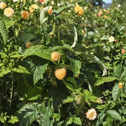 Fall Gold Everbearing Raspberry – Rubus idaeus var. strigosus 'Fall Gold' Live Starter Plant | Approx. L4 Size | Bare Root Starter | Sweet Golden Raspberry