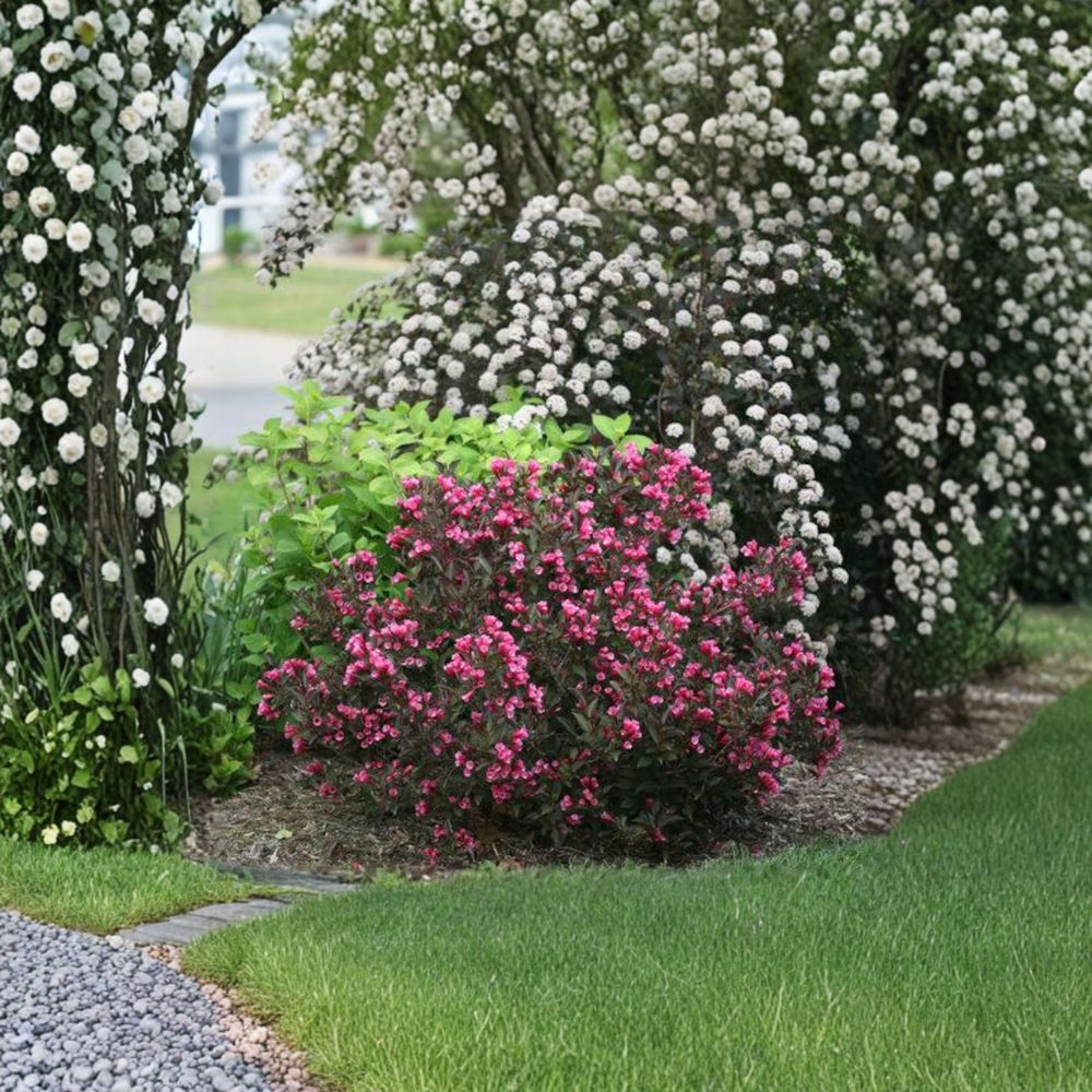 Weigela ‘Wine & Roses’ Live Flowering Shrub | Dark Purple Foliage & Pink Blooms | Proven Winners | #3 Container Grown