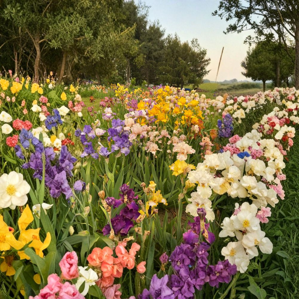 Wholesale Bearded Iris Variety Pack – 50 Live Iris Rhizomes | #1 Grade Mixed Colors | Hardy Perennial Flower Bulbs | Cut Flower Garden Friendly