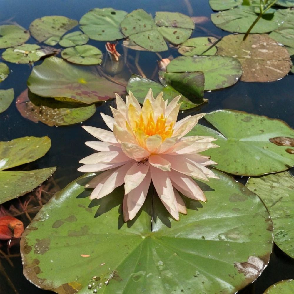Sun Spark Water Lily – Nymphaea 'Sun Spark' Sprouted Tuber/Rhizome | Winter Hardy Aquatic Plant | Multicolor Pond Lily | Easy to Grow