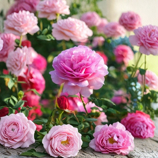 Showcase Heirloom Pink Rose Bush – Live Bare Root Plant | Approximately 1 Foot Tall | Fragrant Pink Roses | Flowering Garden Plant | Easy to Grow