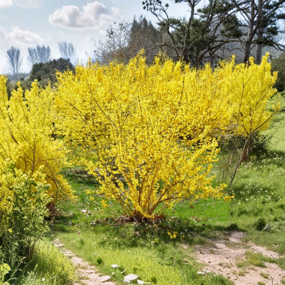 New Hampshire Gold Forsythia – Live Flowering Shrub | 4 Inch Pot Plant | Early Spring Yellow Blooms | Forsythia x intermedia
