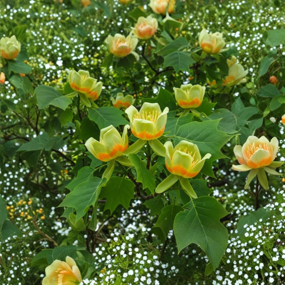 Tulip Tree – Liriodendron tulipifera Live Plant | 6–10 Inches Tall | 1 Quart Pot | Native Shade Tree | Fast Growing