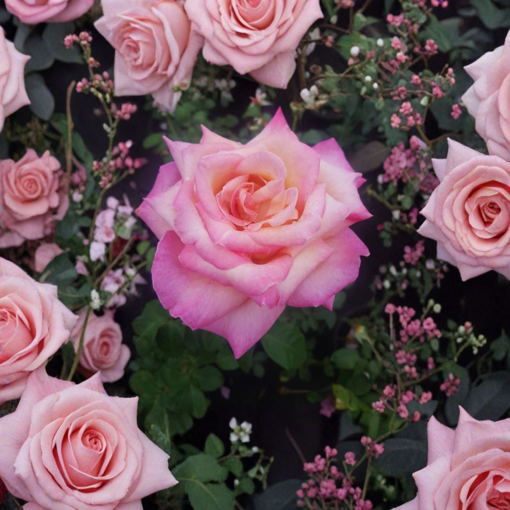 Kordes Perfecta Rose – Everblooming Hybrid Tea Rose | 2 Gallon Plant | Cream Pink Blend Blooms | Live Rose Bush | Full Sun Garden Favorite