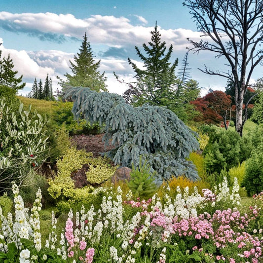 The Blues Weeping Colorado Spruce – Live Blue Evergreen Conifer | 10 Inch Tall Plant | 1 Gallon Pot | Picea pungens Cascading Spruce