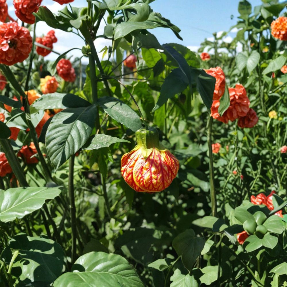 Abutilon Chinese Lantern Live Plant – Flowering Maple | 7–12 Inches Tall | 4 Inch Pot | Bell-Shaped Flowers | Tropical Indoor & Patio Plant | Easy Care